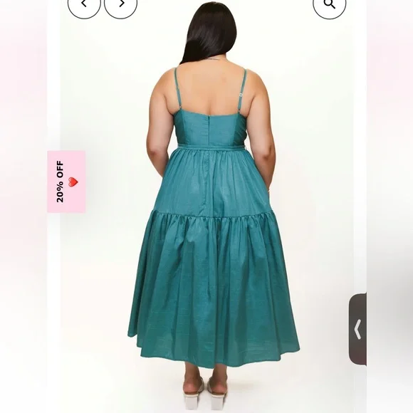 NWT Hutch Anthropologie Belted Bustier Tiered Atherton Dress Size 18W - Picture 7 of 10